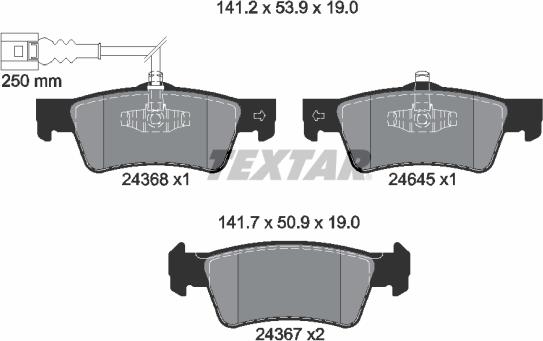 Textar 2436801 - Set placute frana,frana disc aaoparts.ro