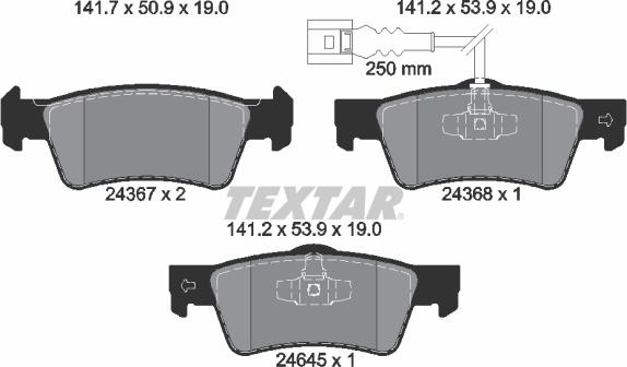 Textar 2436704 - Set placute frana,frana disc aaoparts.ro