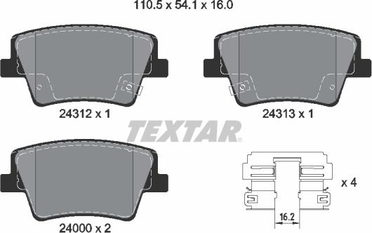 Textar 2431201 - Set placute frana,frana disc aaoparts.ro