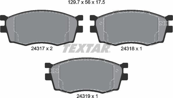 Textar 2431701 - Set placute frana,frana disc aaoparts.ro