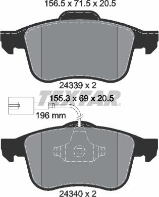 Textar 2433901 - Set placute frana,frana disc aaoparts.ro