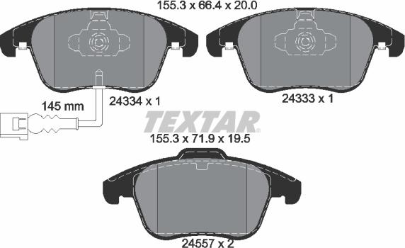 Textar 2433401 - Set placute frana,frana disc aaoparts.ro