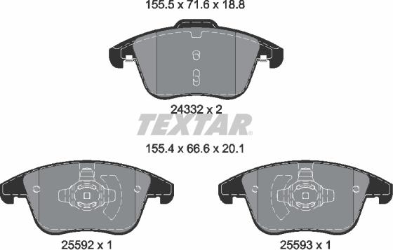 Textar 2433205 - Set placute frana,frana disc aaoparts.ro