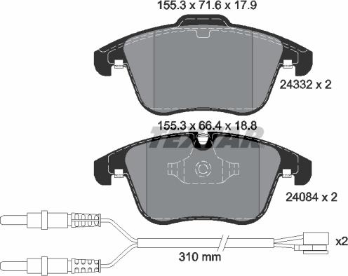 Textar 2433201 - Set placute frana,frana disc aaoparts.ro