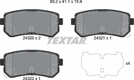 Textar 2432001 - Set placute frana,frana disc aaoparts.ro