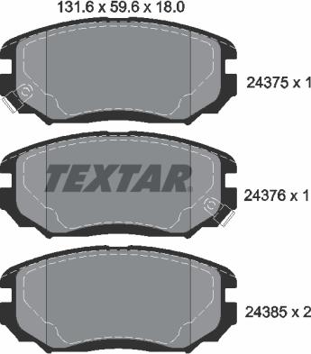 Textar 2437501 - Set placute frana,frana disc aaoparts.ro