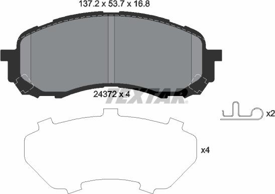 Textar 2437201 - Set placute frana,frana disc aaoparts.ro