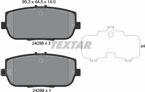 Textar 2429801 - Set placute frana,frana disc aaoparts.ro