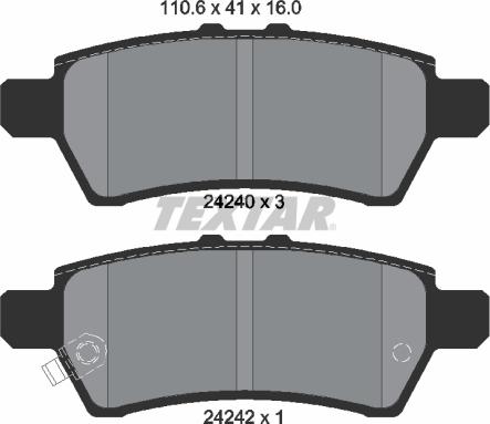 Textar 2424001 - Set placute frana,frana disc aaoparts.ro