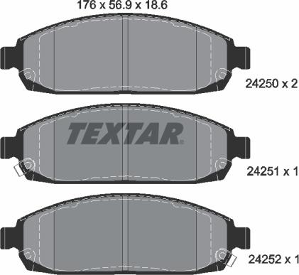 Textar 2425001 - Set placute frana,frana disc aaoparts.ro