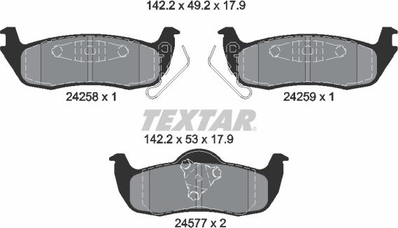 Textar 2425801 - Set placute frana,frana disc aaoparts.ro