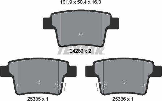 Textar 2426001 - Set placute frana,frana disc aaoparts.ro