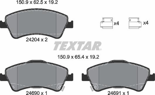 Textar 2420401 - Set placute frana,frana disc aaoparts.ro