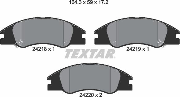 Textar 2421801 - Set placute frana,frana disc aaoparts.ro