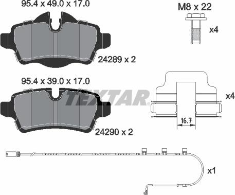 Textar 2428904 - Set placute frana,frana disc aaoparts.ro