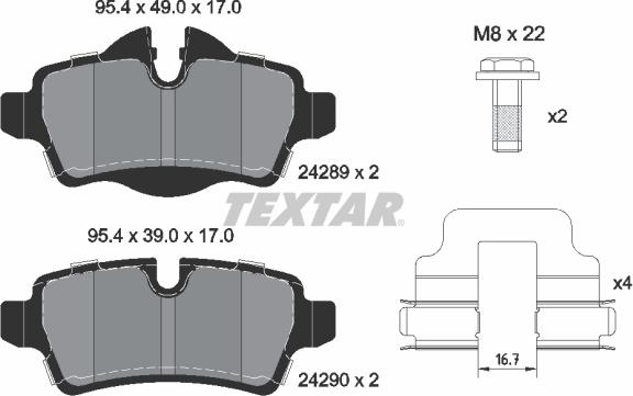 Textar 2428901 - Set placute frana,frana disc aaoparts.ro