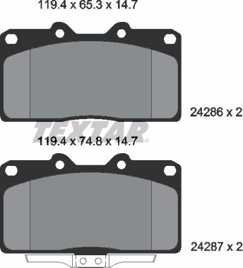 Textar 2428601 - Set placute frana,frana disc aaoparts.ro
