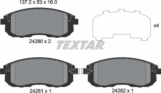 Textar 2428001 - Set placute frana,frana disc aaoparts.ro