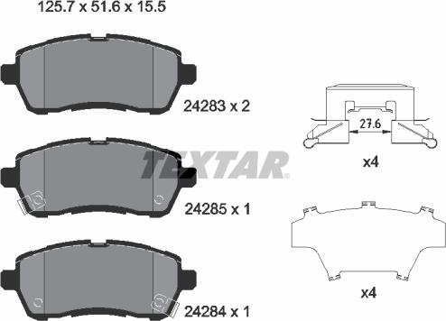 Textar 2428303 - Set placute frana,frana disc aaoparts.ro