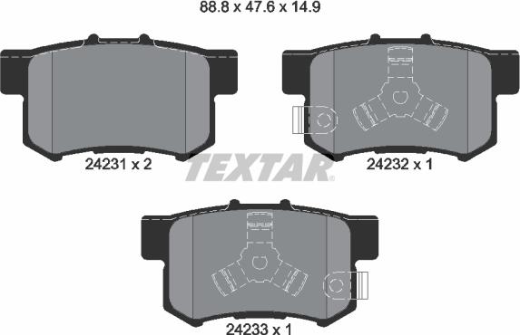 Textar 2423101 - Set placute frana,frana disc aaoparts.ro