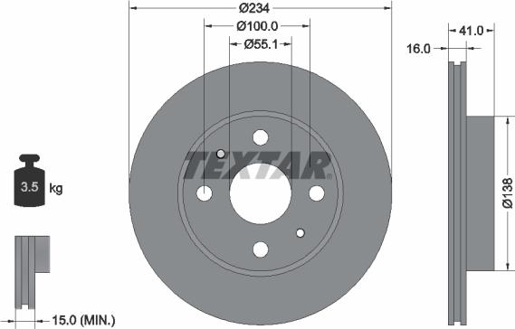 Textar 92285603 - Disc frana aaoparts.ro