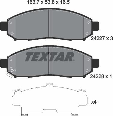 Textar 2422701 - Set placute frana,frana disc aaoparts.ro