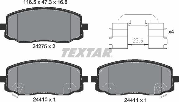 Textar 2427501 - Set placute frana,frana disc aaoparts.ro