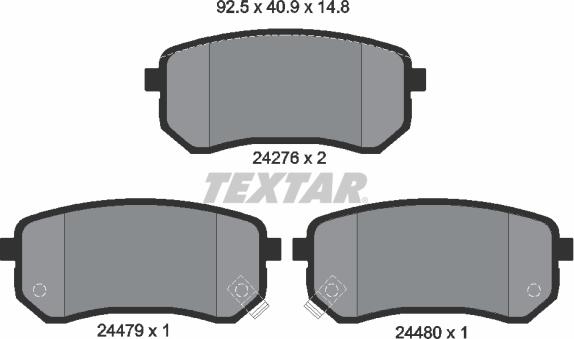 Textar 2427601 - Set placute frana,frana disc aaoparts.ro