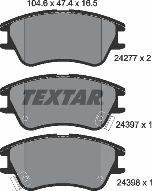 Textar 2427701 - Set placute frana,frana disc aaoparts.ro