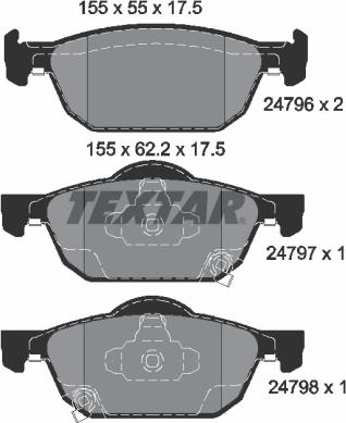 Textar 2479601 - Set placute frana,frana disc aaoparts.ro