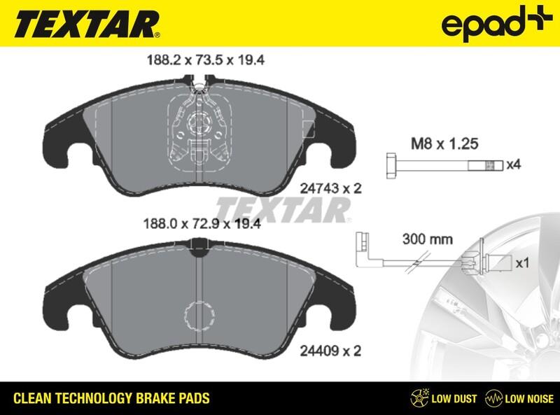 Textar 2474301CP - Set placute frana,frana disc aaoparts.ro