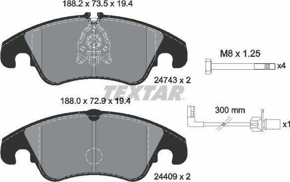 Textar 2474301 - Set placute frana,frana disc aaoparts.ro