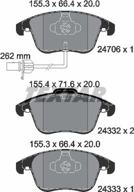 Textar 2470601 - Set placute frana,frana disc aaoparts.ro