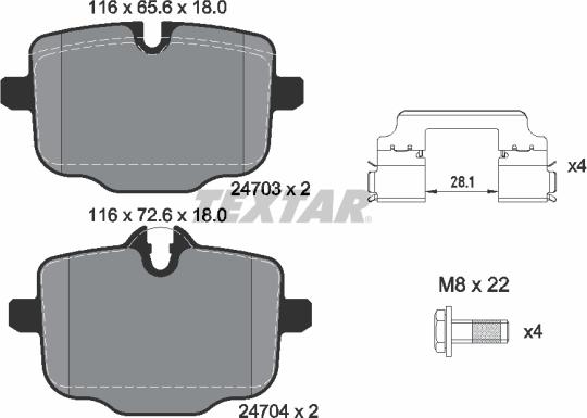 Textar 2470301 - Set placute frana,frana disc aaoparts.ro