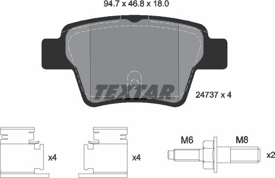 Textar 2473701 - Set placute frana,frana disc aaoparts.ro