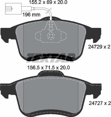 Textar 2472901 - Set placute frana,frana disc aaoparts.ro