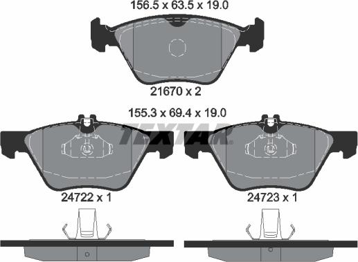 Textar 2472201 - Set placute frana,frana disc aaoparts.ro