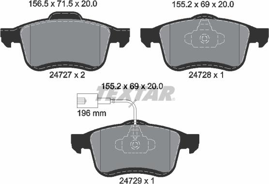 Textar 2472701 - Set placute frana,frana disc aaoparts.ro