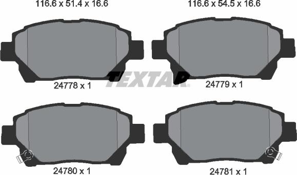 Textar 2477801 - Set placute frana,frana disc aaoparts.ro