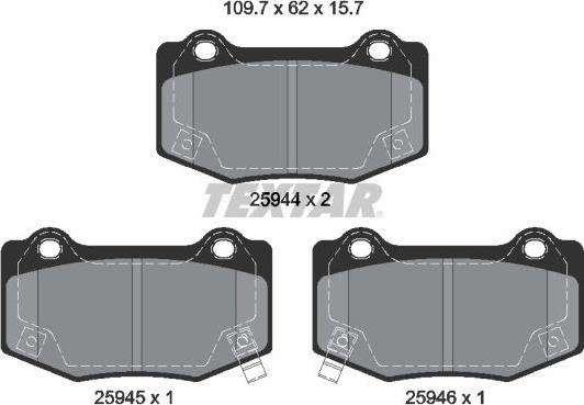 Textar 2594401 - Set placute frana,frana disc aaoparts.ro