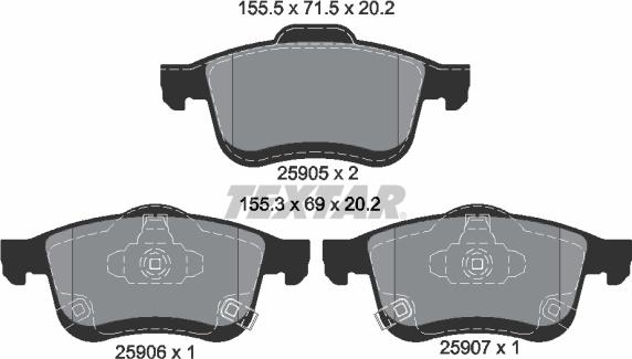 Textar 2590501 - Set placute frana,frana disc aaoparts.ro