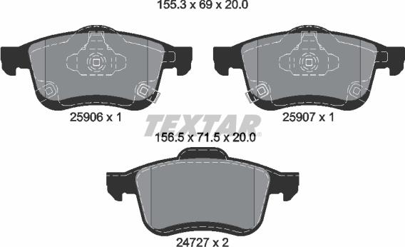 Textar 2590601 - Set placute frana,frana disc aaoparts.ro