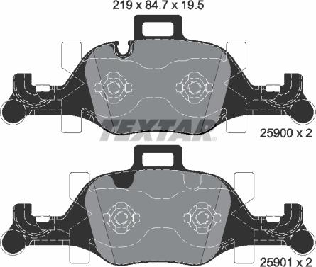 Textar 2590001 - Set placute frana,frana disc aaoparts.ro