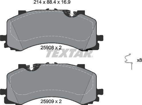 Textar 2590801 - Set placute frana,frana disc aaoparts.ro