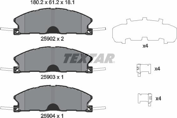 Textar 2590201 - Set placute frana,frana disc aaoparts.ro