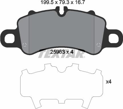 Textar 2598301 - Set placute frana,frana disc aaoparts.ro