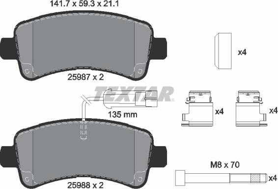 Textar 2598701 - Set placute frana,frana disc aaoparts.ro