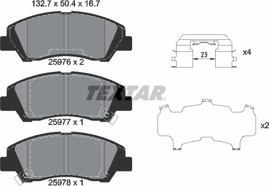 Textar 2597601 - Set placute frana,frana disc aaoparts.ro