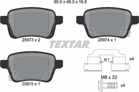 Textar 2597301 - Set placute frana,frana disc aaoparts.ro