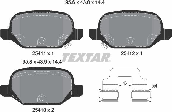 Textar 2541101 - Set placute frana,frana disc aaoparts.ro